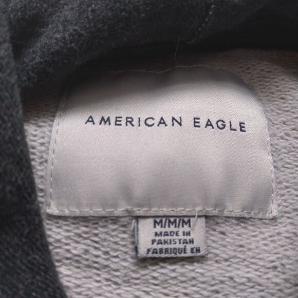 American Eagle Outfitters USA 1977 Gray Hoodie Pullover Spell Out Mens Medium - Picture 7 of 14